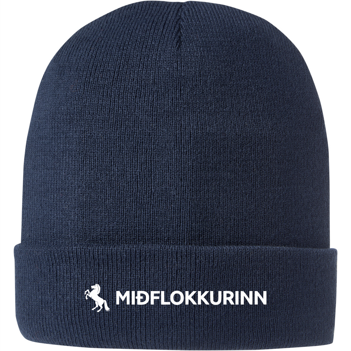 Prjónahúfa með uppábroti