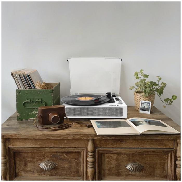 Prixton Studio deluxe turntable and music player - White